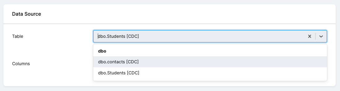 Screenshot - CDC Table Detail