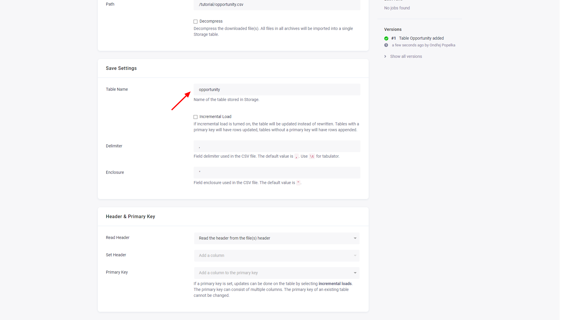 Screenshot - Save Settings