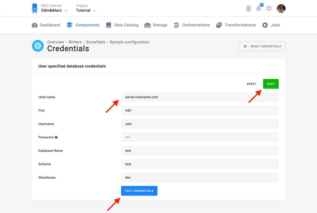 Screenshot - Own Credentials