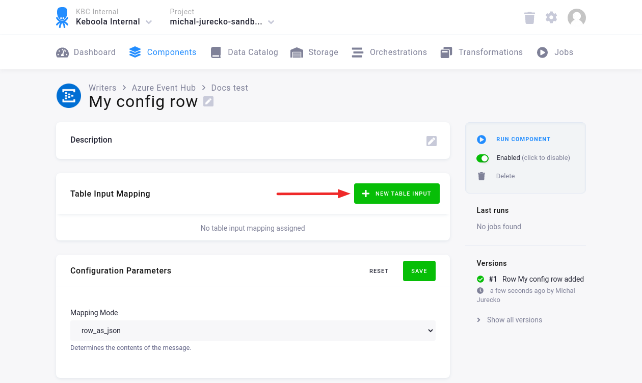 Screenshot - Configuration Row