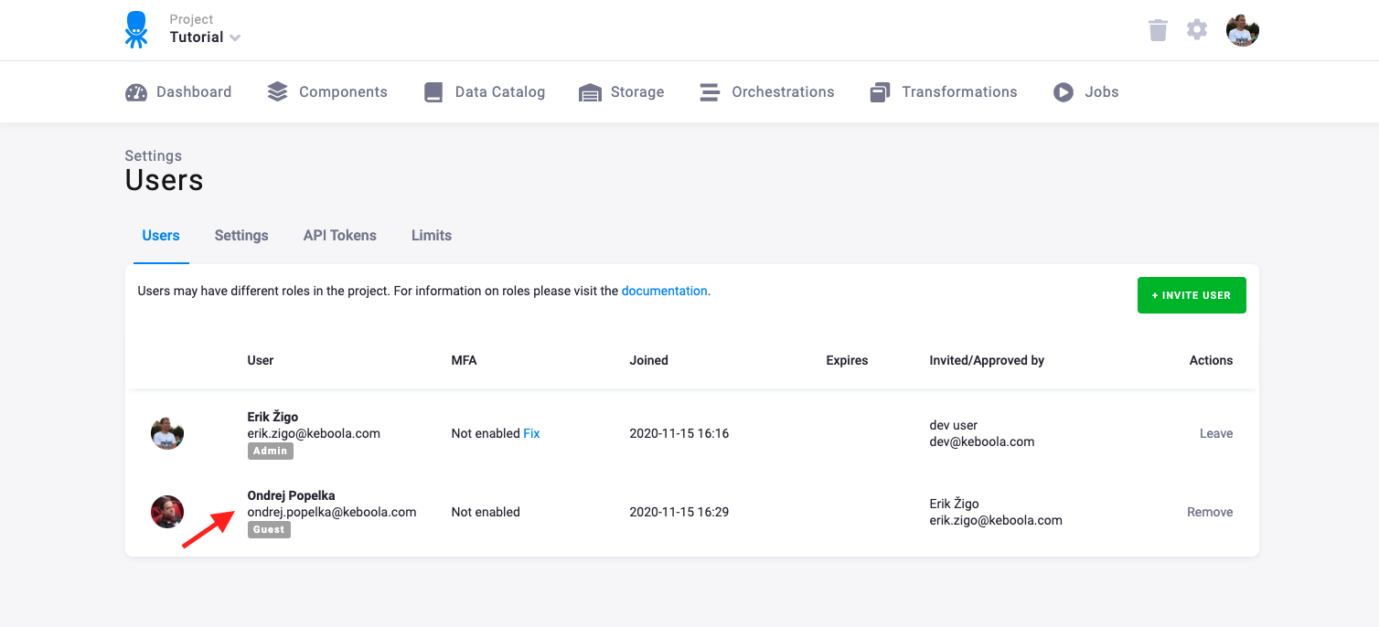 Screenshot -- User joined
