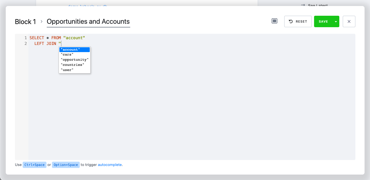 Autocompletion